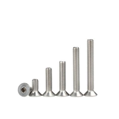 China Metric GB Standard M3 M4 M5 M6 M8 304 Stainless Steel Hexagon Hex Socket Flat Head Screws for sale