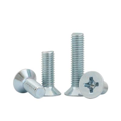 China Stainless Steel Carbon Steel Screws with DIN Standard and Flat Head Cross Recessed for sale