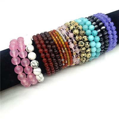 China Sweet fashion pink bead bracelet for girls and nature stone bead bracelet in pink colorful bead bracelet for sale