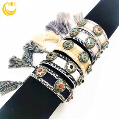 China Romantic handmade bracelet with texts and friendship bracelet with rivets, handmade bracelet for with studs for sale