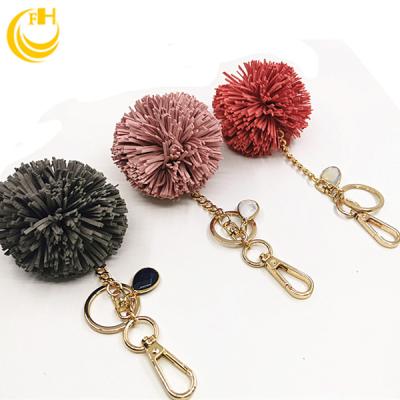 China High Quality Suede Tassel Stone Tassel Nature Key Chain and Suede Tassel with Gemstone for Handbags for sale