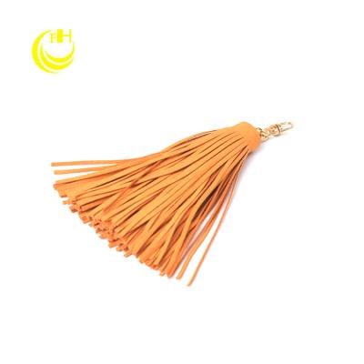 China New Style Eco-friendly Leather Tassel Tassel Key Chain For Handbag for sale