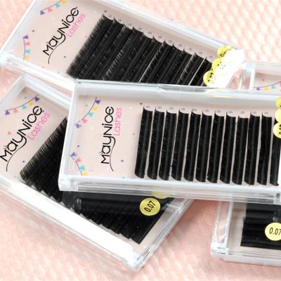 China Wholesale Natural Soft Supplies C Loop Mink Private Label Volume Lashes Real Silk Eyelash Extension Fan Eyelashes for sale