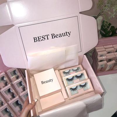 China Wholesale Thick Mink Eyelashes With Customize Box 25mm Mink Laches Vendor Mink 5D Lash Pairs Carton Package Set for sale