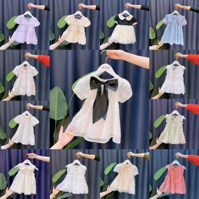 China Wholesale Factory Summer Daisy Anti-wrinkle Baby Soft Puffy Yellow Bow Sleeves Cool Children's Clothing Party Princess Evening Dresses for sale