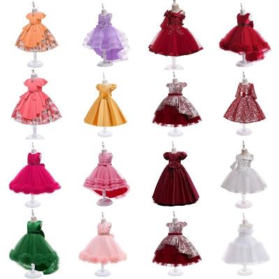 China Factory Wholesale Anti-Wrinkle Elegant Girls Floral Puffy-Sheath Dresses For Weddings Kids Birthday Parties Formal Fairy Princess Tulle for sale