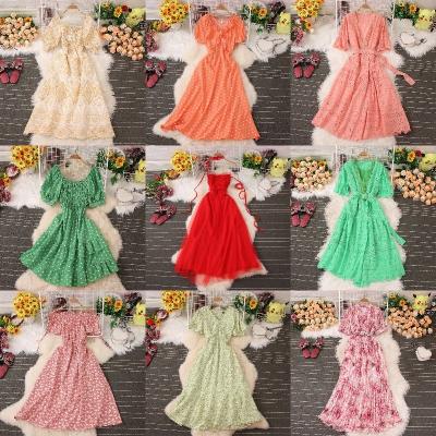 China Elegant women 2023 summer new anti-static wholesale patchwork casual dress for sale