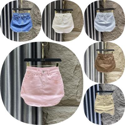 China Factory Style Denim Green Wholesale European Women's Mini Skirt Breathable Fashion Customized Asymmetric Skirt Women for sale