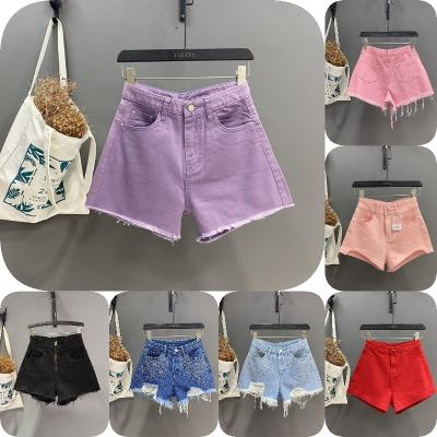 China Women's fashion 100% cotton factory shorts summer multicolor solid waist high quality breathable leisure high plus size leu for sale