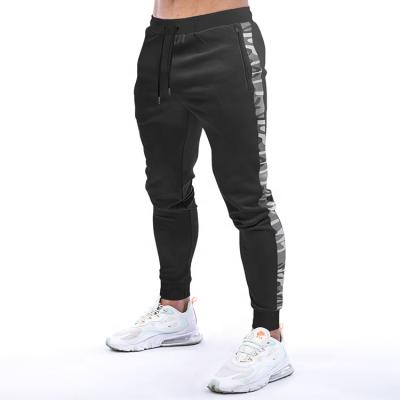 China Wholesale Custom Slim Fit Flat Fitted Sport Side Mens Gym Cotton Stripe Jogging Pants for sale