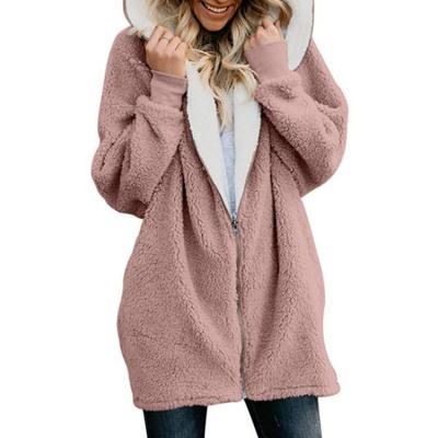 China Women Sherpa Fleece Sustainable Zipper Fashion Premium Cotton Hoody for sale