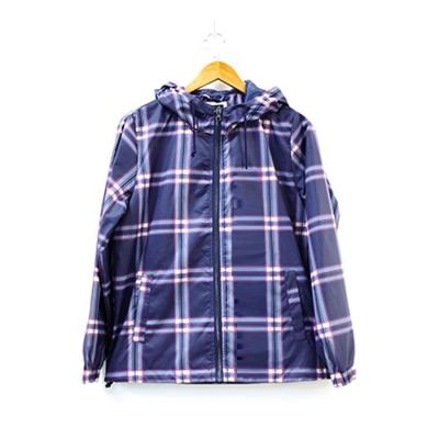 China Sustainable Hot Sale 100% Polyester Plaid Printed Winter Hooded Mens Anorak Jacket for sale