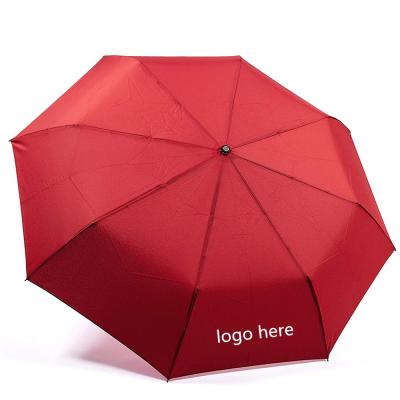 China Minimalist Ovida 23 Inch Red 3 Times Adult Custom Logo Prints Compact Mini Umbrellas for sale