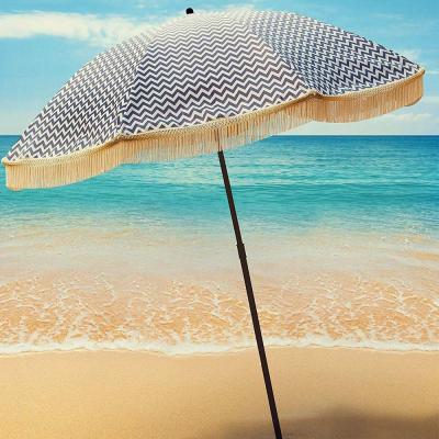 China Ovida Traditional Patio Umbrella Polyester Beach Umbrellas Wholesale Advertising Outdoor Wooden Beach Umbrella for sale