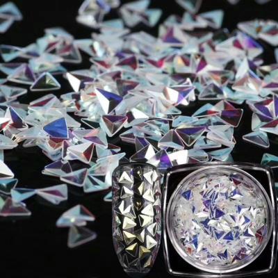 China 1 Kg Luxury Pyramid Tower Shape Diamond Shape Cosmetic Glitter Nail Art Glitter Powder Mixed White Bulk Colorful Halloween Gift for sale