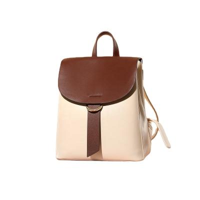 China New Fashion Luxury Casual Women's Bag PU Style Backpack Color Matching Leather British Designer Large for sale