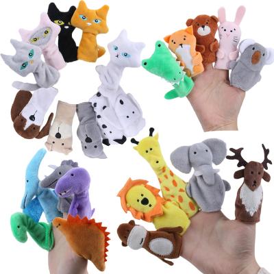 China 5pcs Set Hot Selling Animal Intelligence Plush Finger Puppet Puppet Story Telling Developing for sale