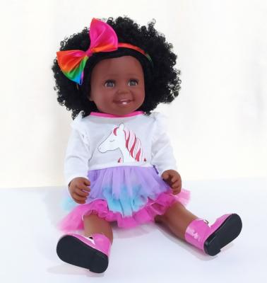 China stuffed & Plush Toy Reborn Cute Black 18 Inch Full Body Silicone Baby Unicorn Girl Dolls Toys For Children for sale