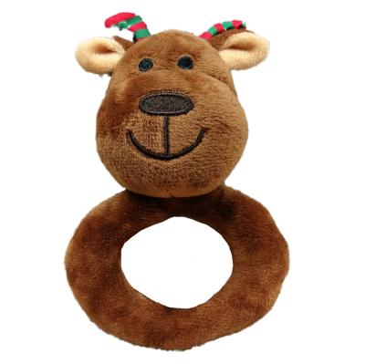 China Soft Toy Reindeer Baby Rattle Toy Plush Toy Christmas Gift for sale