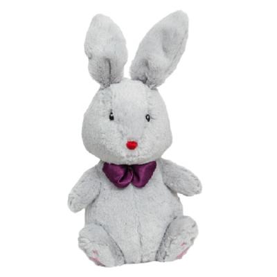 China Developing Intelligence Gray Plush Stuffed Long Ears Bunny In Sitting Size For Easter Day Gift for sale