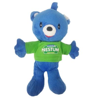 China Exquisite Blue Nestle Teddy Bear Toy Cartoon Stuffed Plush Toy 20cm Custom Doll for sale