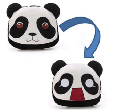 China Hot Cushion Animal Emotion Stuffed Plush Toy Vendor Flip Stuffed Toy Panda Soft Reversible Toy for sale