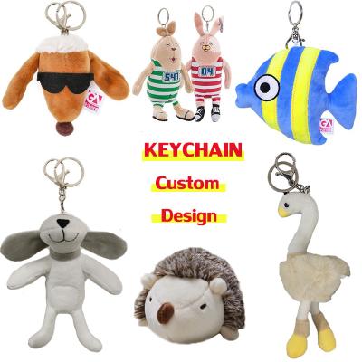 China Kawaii Key Chain Bear Decoration Plush Dog Animal Sea Animal Custom Dinosaur Small Toy Keychain Doll for sale