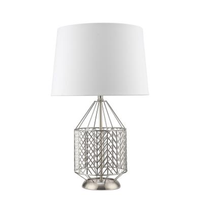 China Industrial Industrial Metal Cage Fishbone Shaped Contemporary Table Lamp For Living Room for sale