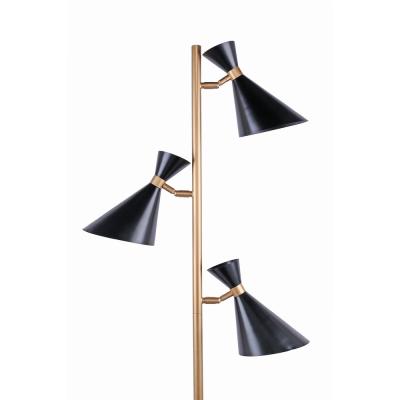 China Modern 3 Light Tree Floor Lamp Standing Projector Light Brass Pole Lamp With Adjustable Light Head 3 Living Room Standing Lamp for sale