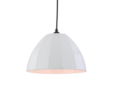 China Modern Design Metal Dome Shade Nordic White Finish LED Pendant Light Lamp Home for Dining Room Restaurant Cafe for sale