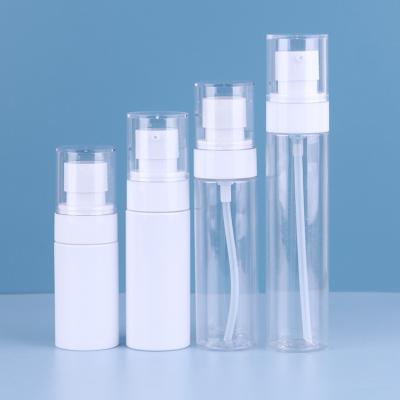 China 40ml 50ml 60ml 80ml Customized Transparent White PET Spray 2oz Plastic Bottles Empty Toner Bottle for sale