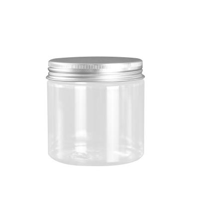 China Food Grade Cosmetic Body Scrub Container Empty PET Plastic Jars With Aluminum Lids 30ml 40ml 50ml 60ml 80ml 100ml 120ml 150ml for sale