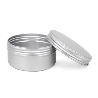 China Silver Aluminum Food Storage Cosmetic Jar 250ml Aluminum Jar For Hand Face Cream In Stock for sale