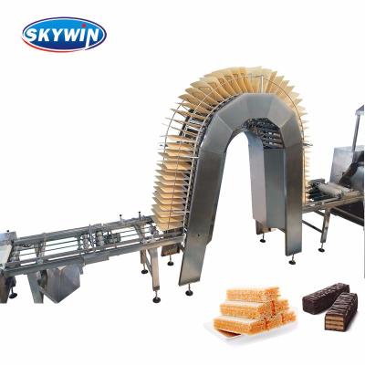 China Fully Automatic Bakery Skywin Chocolate Wafer Cookie Machine Production Line for sale