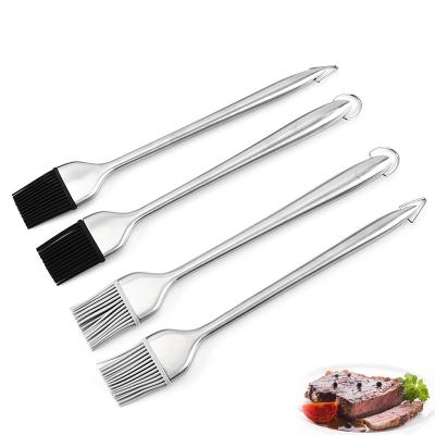 China Viable Viable For Marinating And BBQ Cooking, Pastry And Oil Stainless Steel Brushes With Silicone Backup Brush Heads Basting Brush for sale