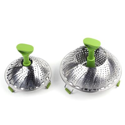 China Portable Stainless Steel Portable Multifunctional Chinese Steamer Basket Foldable Amazon Tools For Kitchen Food for sale