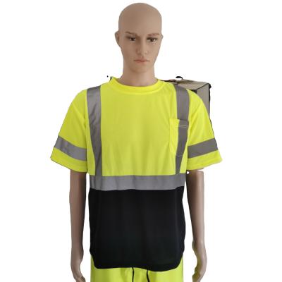 China Bird Eyes Fabric YG Construction Safety Reflective Shirt Short Sleeve ANSI Standard for sale