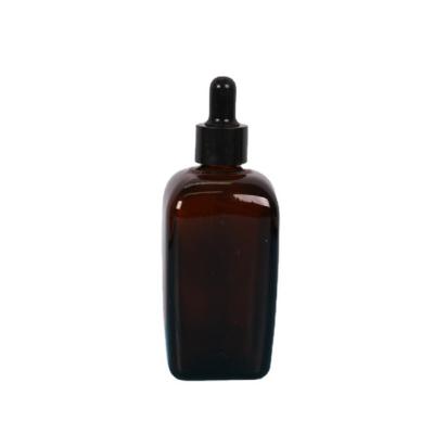 China 30ml Square Brown Cosmetic Essential Oil Dropper Glass Bottle for sale