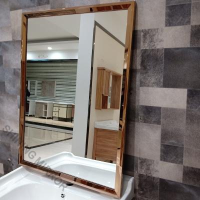 China Beautiful Modern Household Bathroom Wall Furniture Of Stainless Steel Silver Mirror for sale