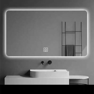 China Bath Furniture Large Magnifying Bathroom Mirror With LED Light for sale