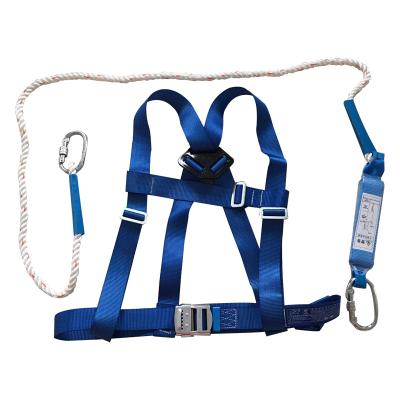 China High Tenacity Polyester Full Body Fall Protection Rescue Safety Harness Body Harness With Lanyard for sale