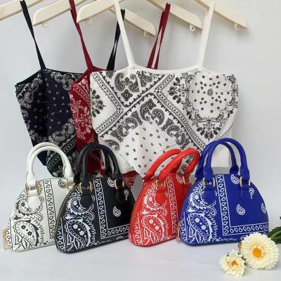 China 2021 Fashion New Fashion Women Handbag Set Portable Simple Shoulder Bag Ladies Bandana Diagonal Bags for sale