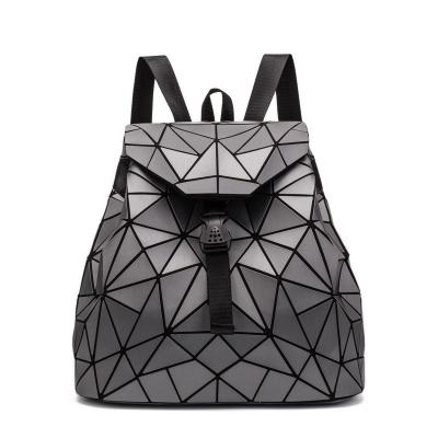 China Other 2021 Fashions Women Geometric Hologram Backpacks Girls Travel Shoulder Bags Totes Luxury Silver Shoulder Bag for sale