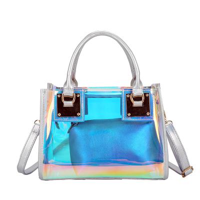 China The latest fashion 2021 jelly laser material packaging handbag shoulder bag for sale