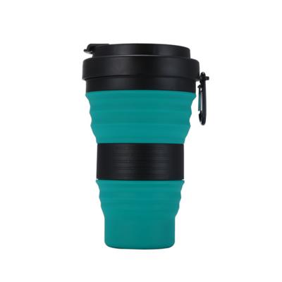 China Wholesale stocked travel camping fold up silicone water coffee cup accordion collapsible coffee cup for sale