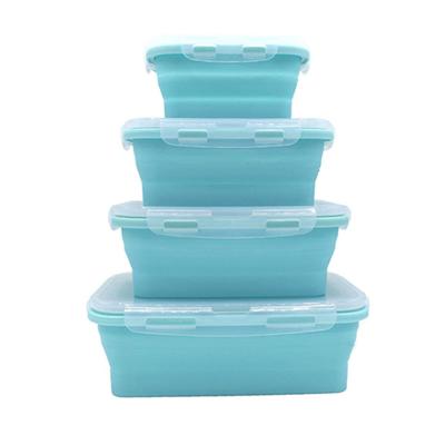 China New Design Silicone Fashion Collapsible Container 4 Set Microwavable Food Bowl Eco - Friendly for sale