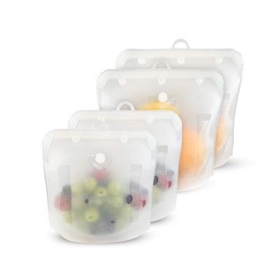 China Wholesale Viable Leakproof Liquid Silicone Reusable Food Grade Food Grade Food Storage Storage Bags for sale