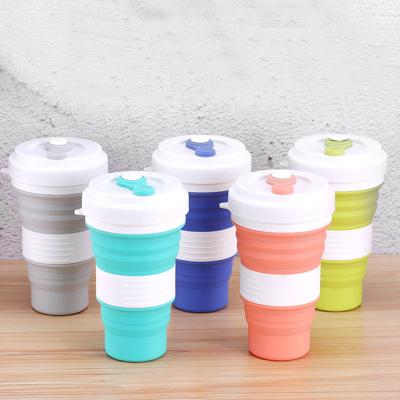 China Viable 550ml BPA Free Silicone Collapsible Coffee Mug Reusable for sale