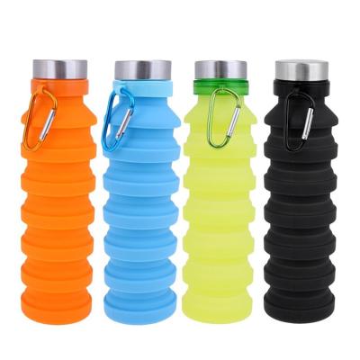 China Viable Popular Collapsible Silicone Water Bottle Private Label Silicone Collapsible Water Bottle for sale