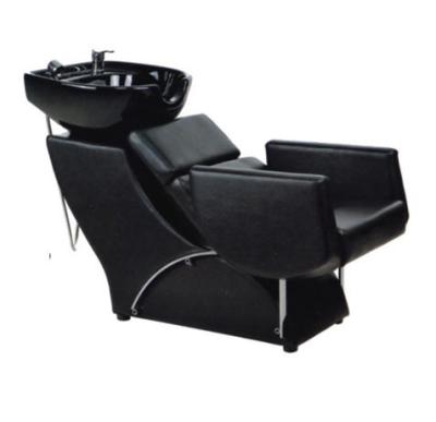 China Traditional hairdressing shampoo bed / salon furniture shampoo chair basin ceramic wash head shampoo bowl for sale